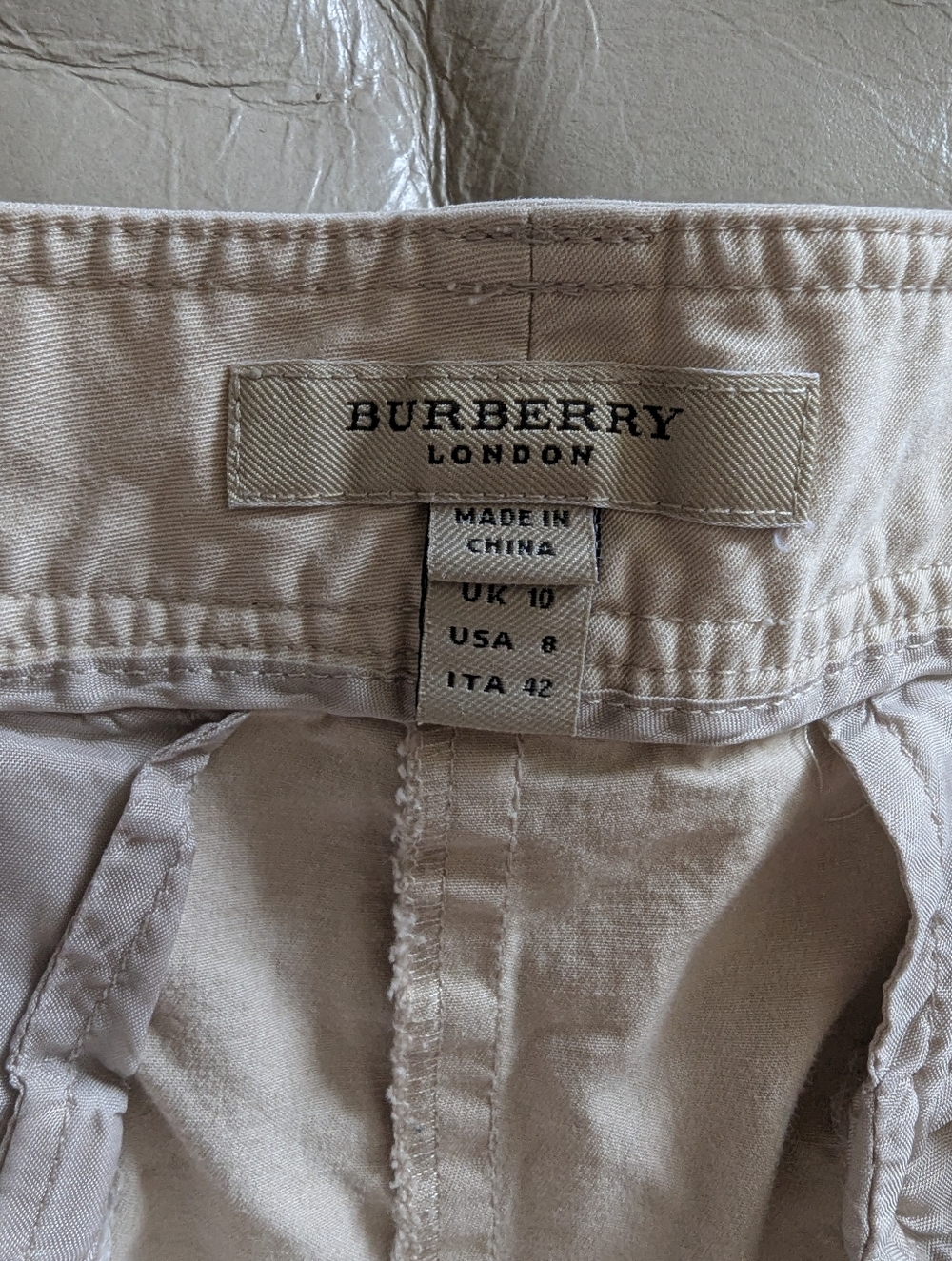 Burberry Cream Chino Bermuda Shorts - Picture 6 of 10
